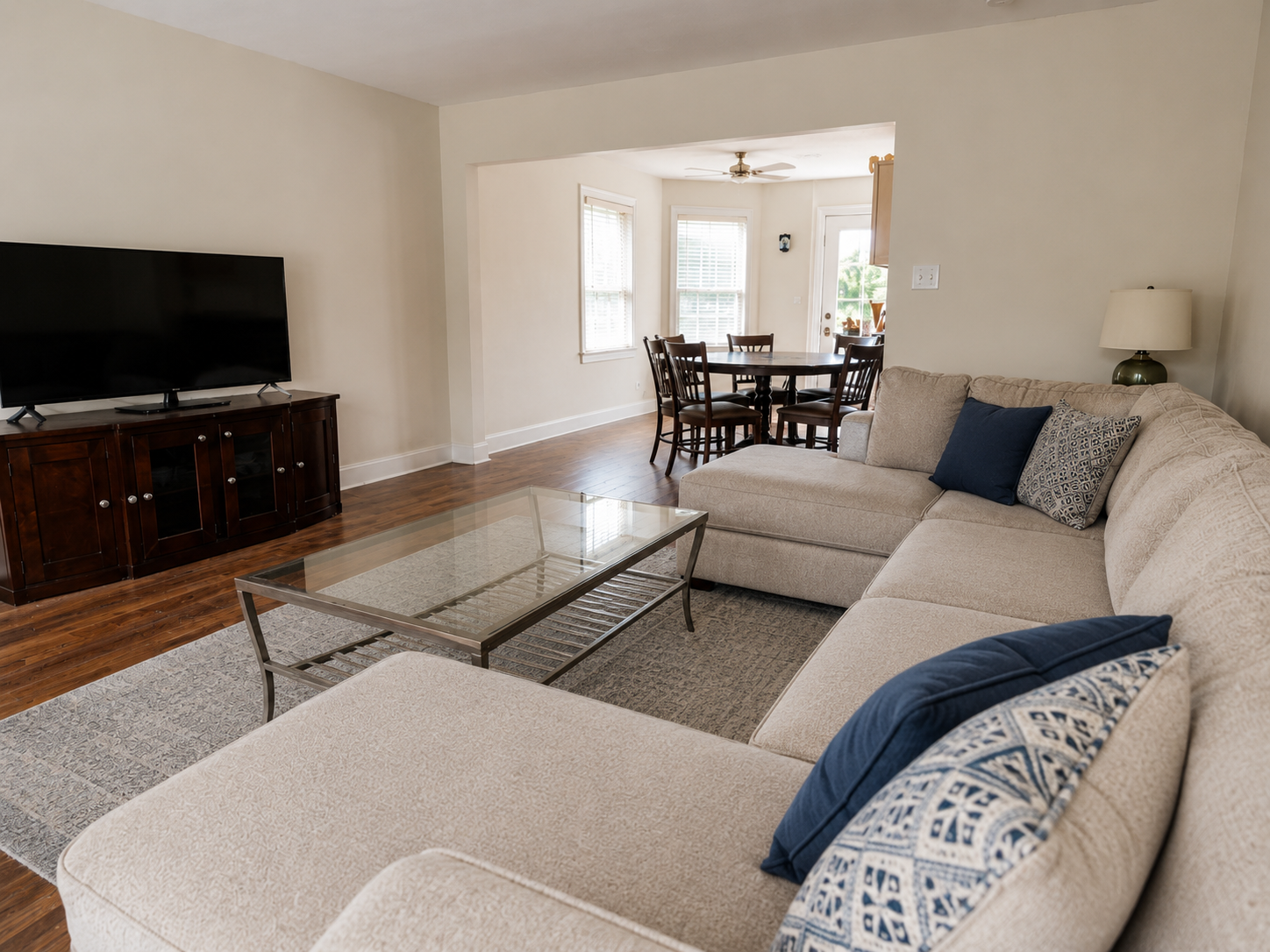 Living room reset after cleaning
