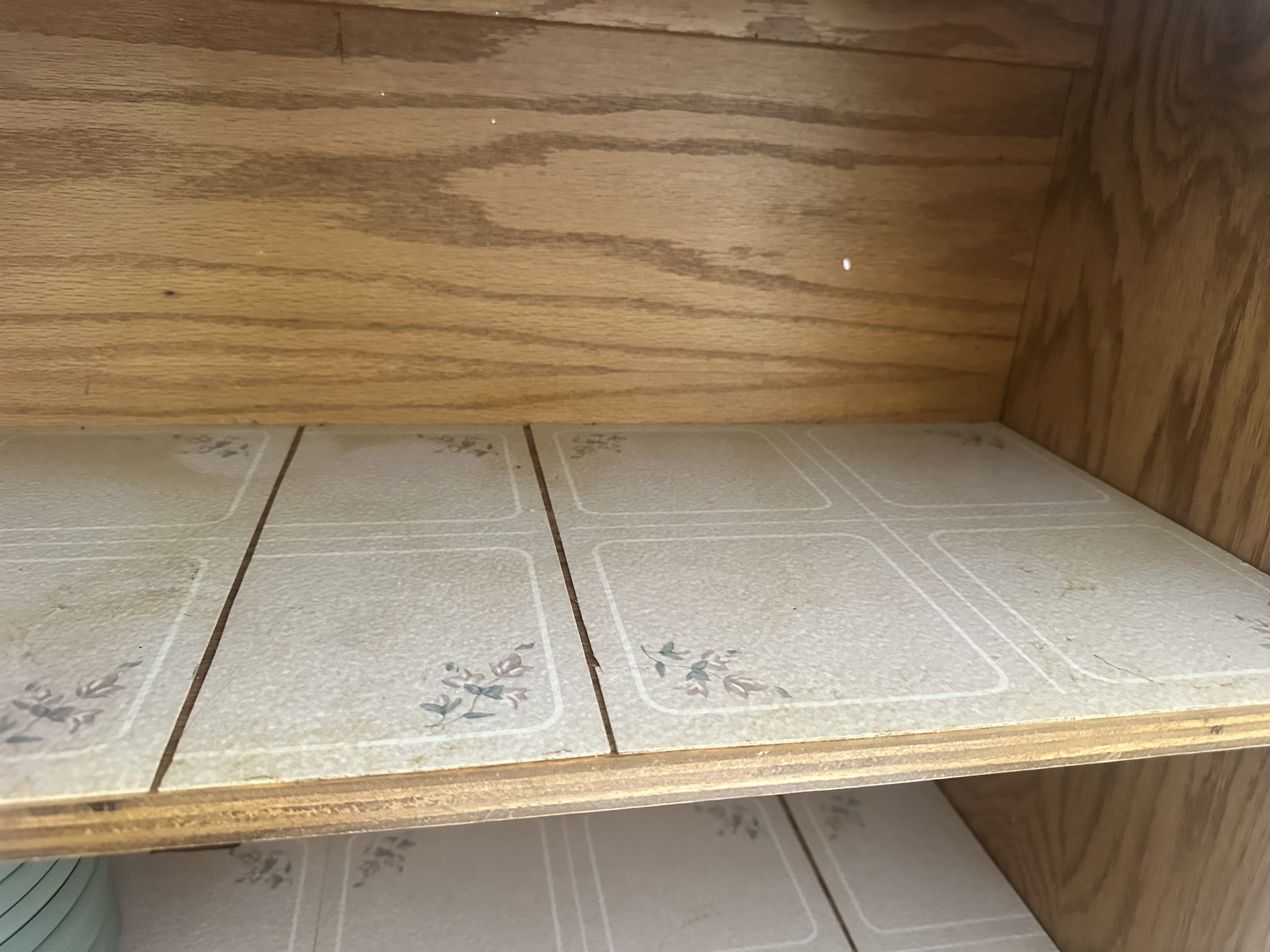 Cabinet shelf clean-out before cleaning