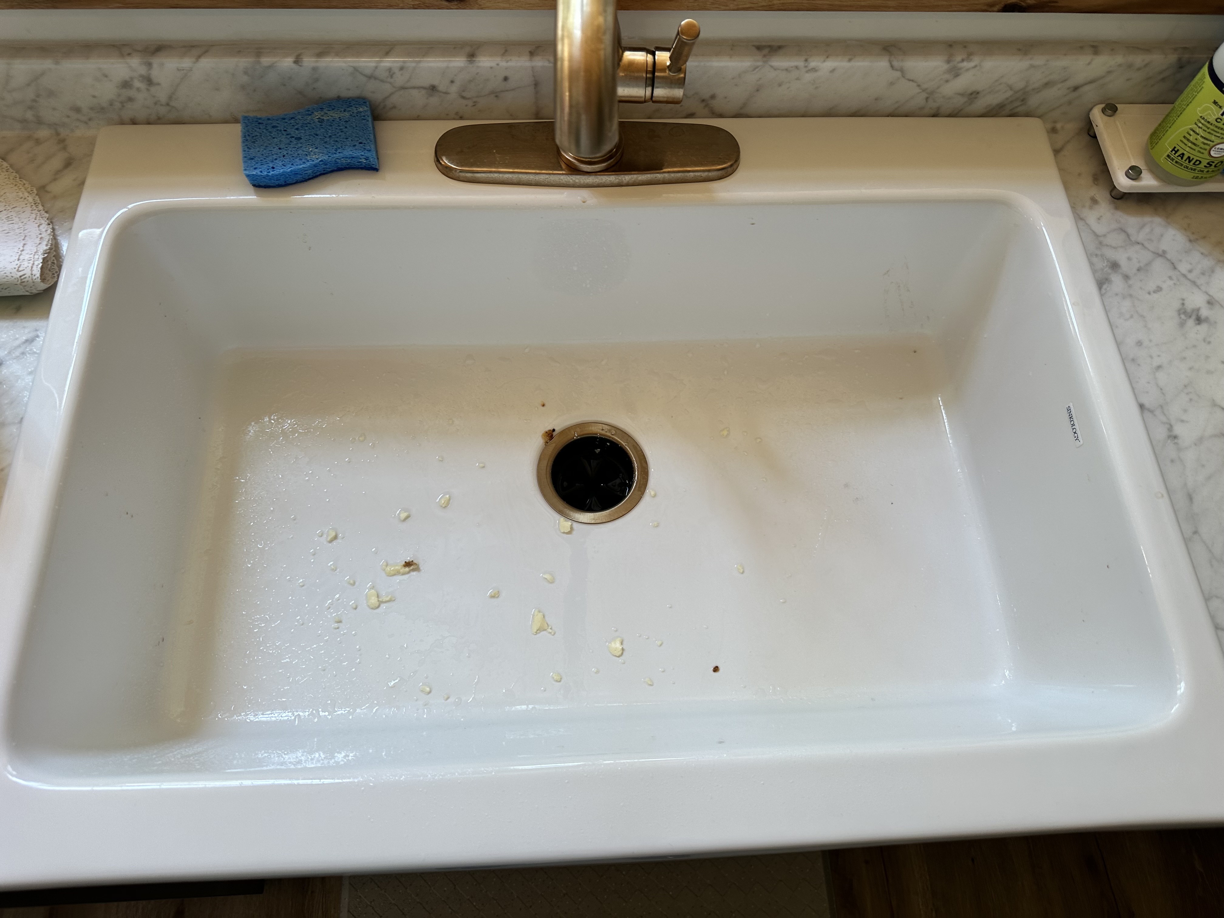 Sink detail clean before cleaning