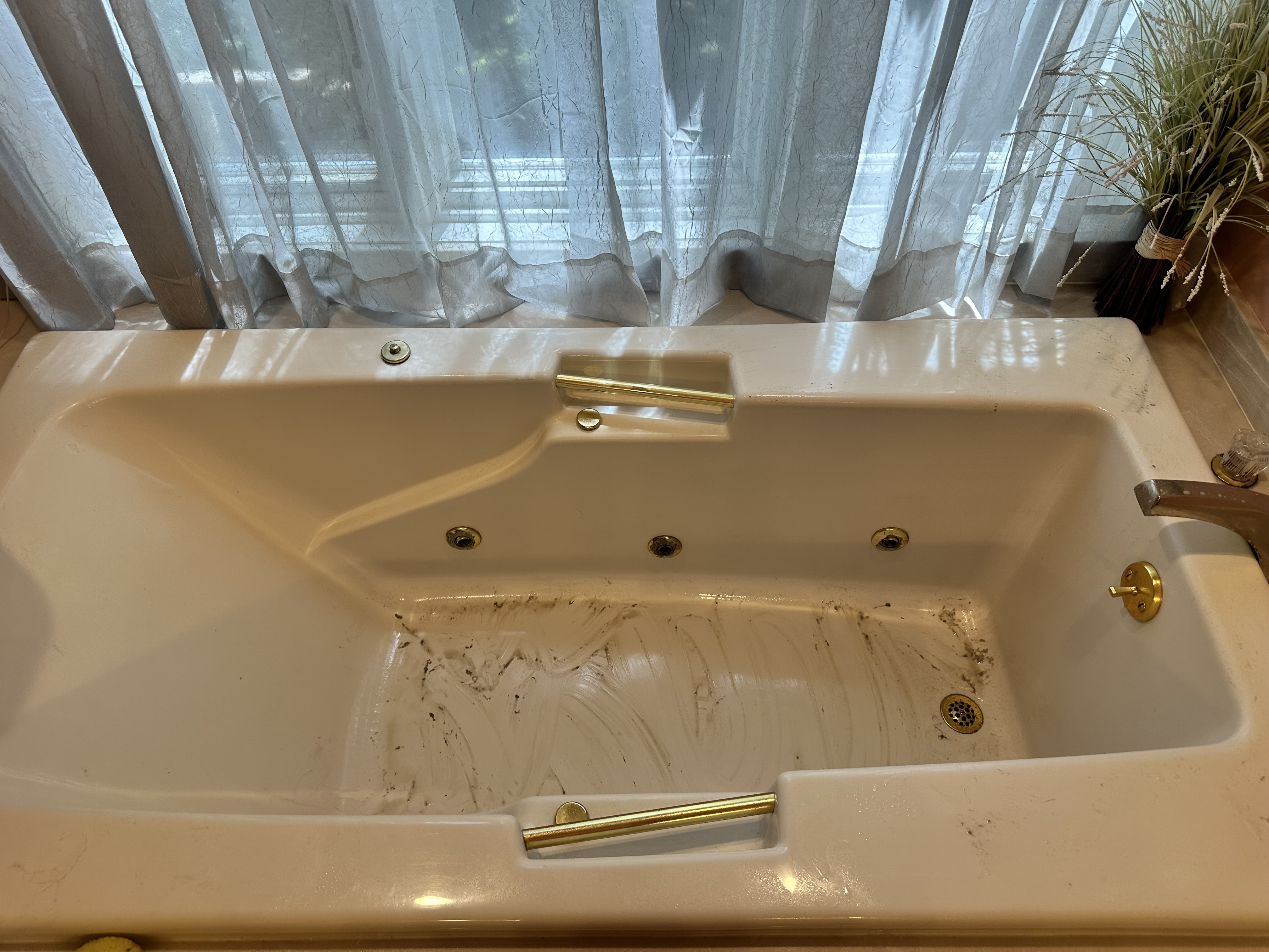 Tub detail clean before cleaning