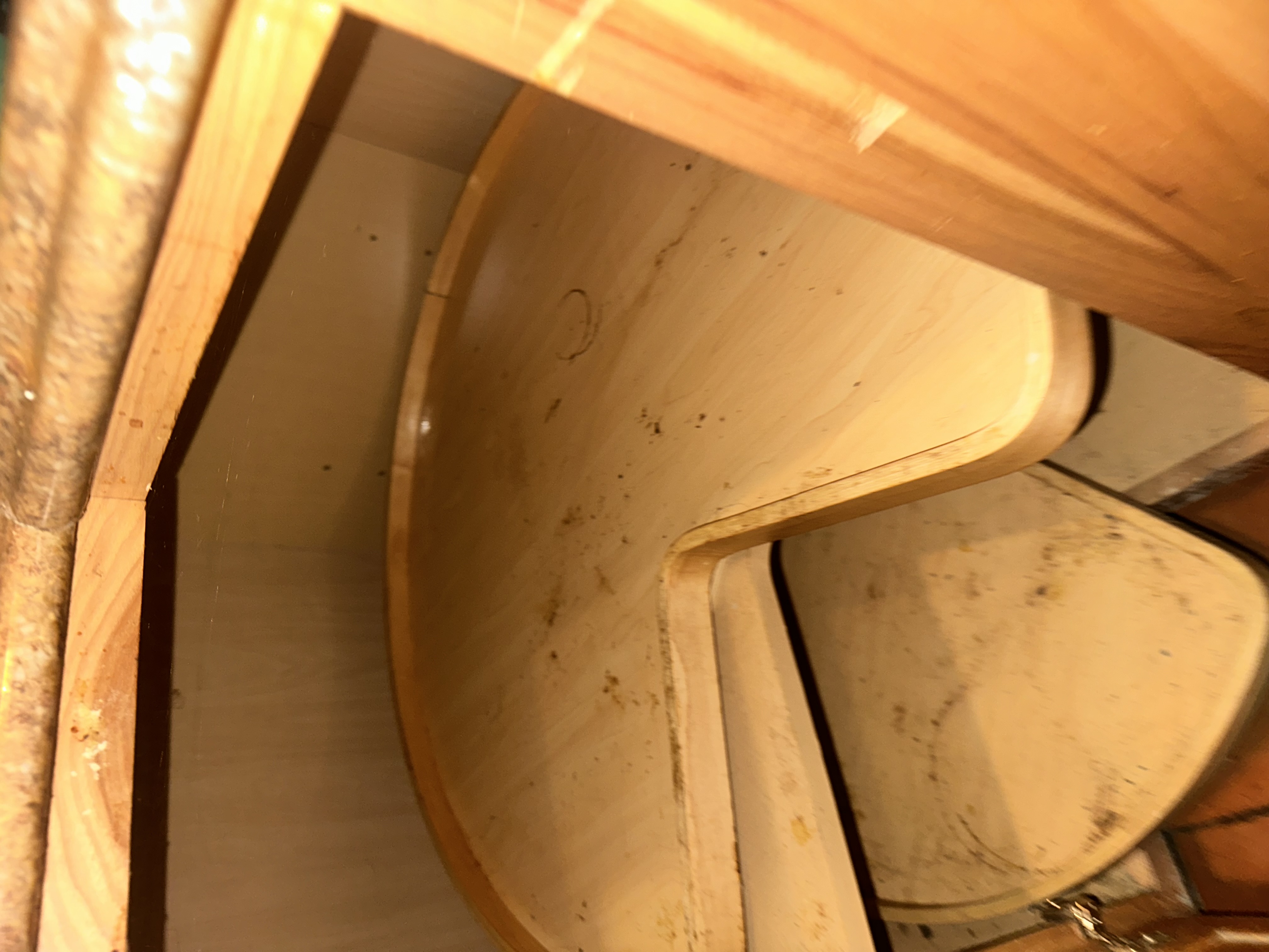 Lazy Susan cabinet clean before cleaning