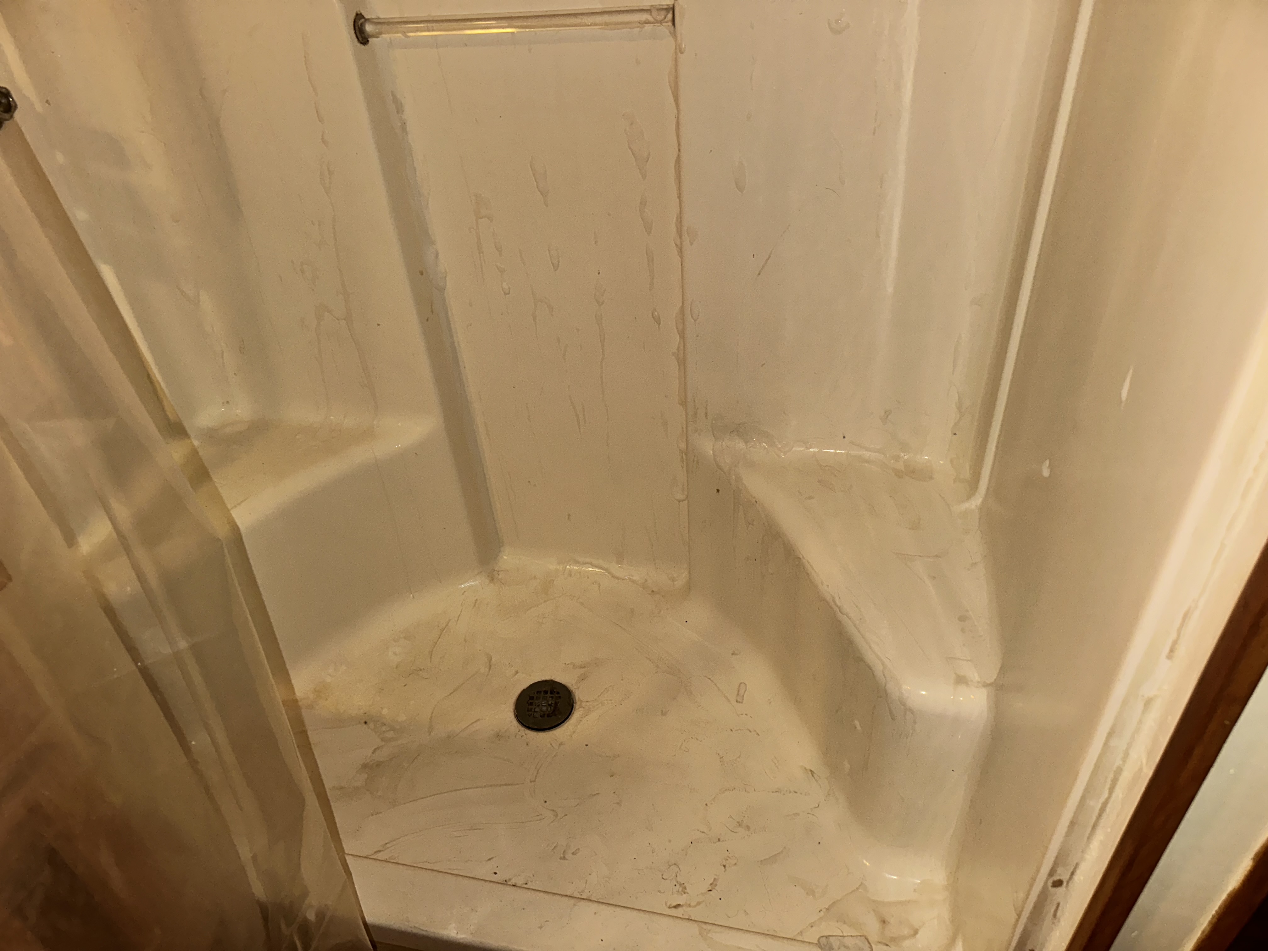 Shower clean-up before cleaning