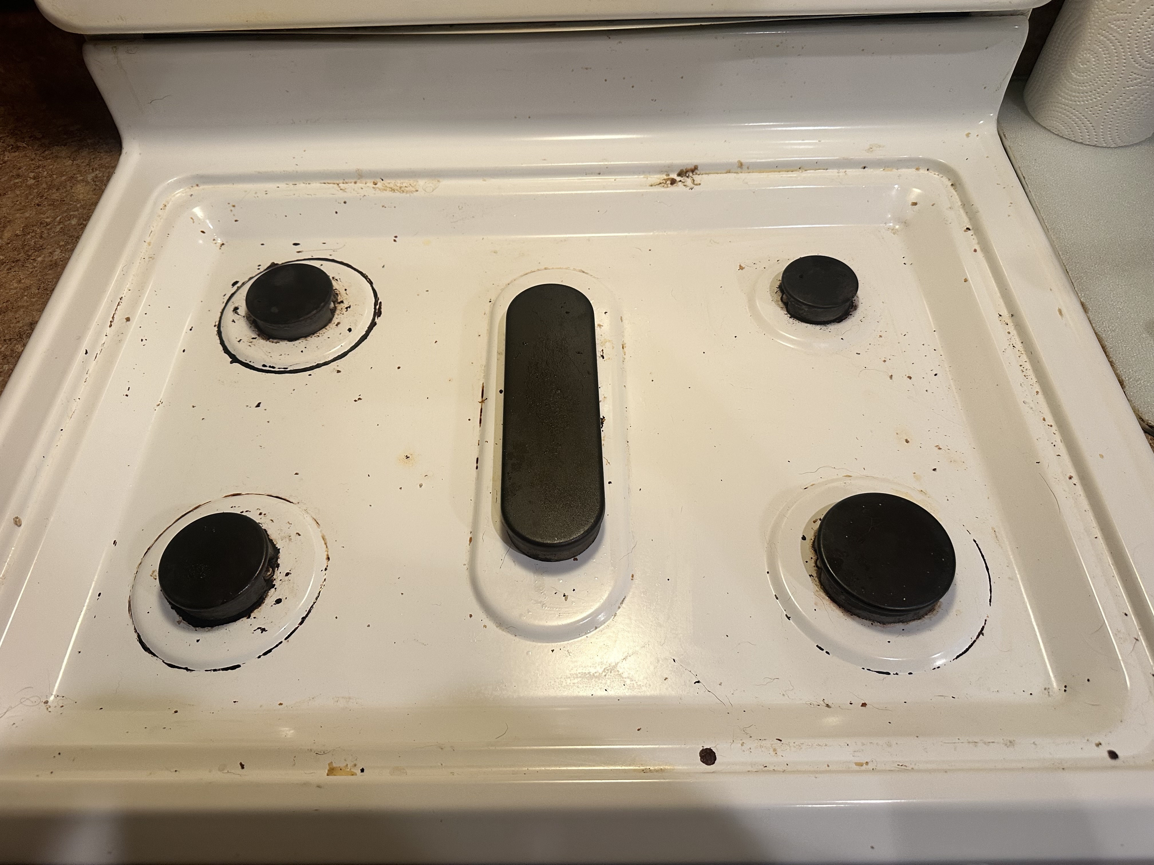Stove deep clean before cleaning